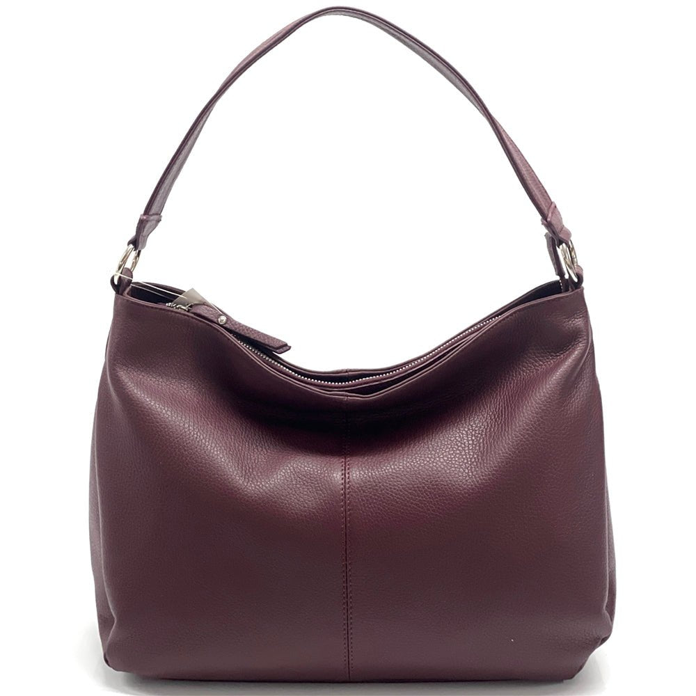 Concetta Convertible Leather Hobo: Tan Italian Calfskin - Leather Italiano