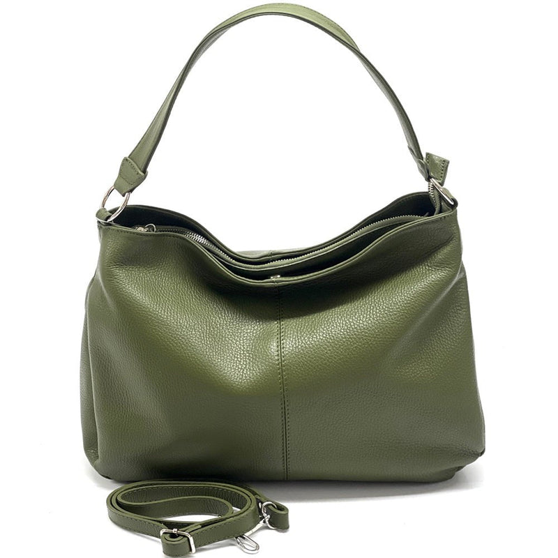 Concetta Convertible Leather Hobo: Tan Italian Calfskin - Leather Italiano