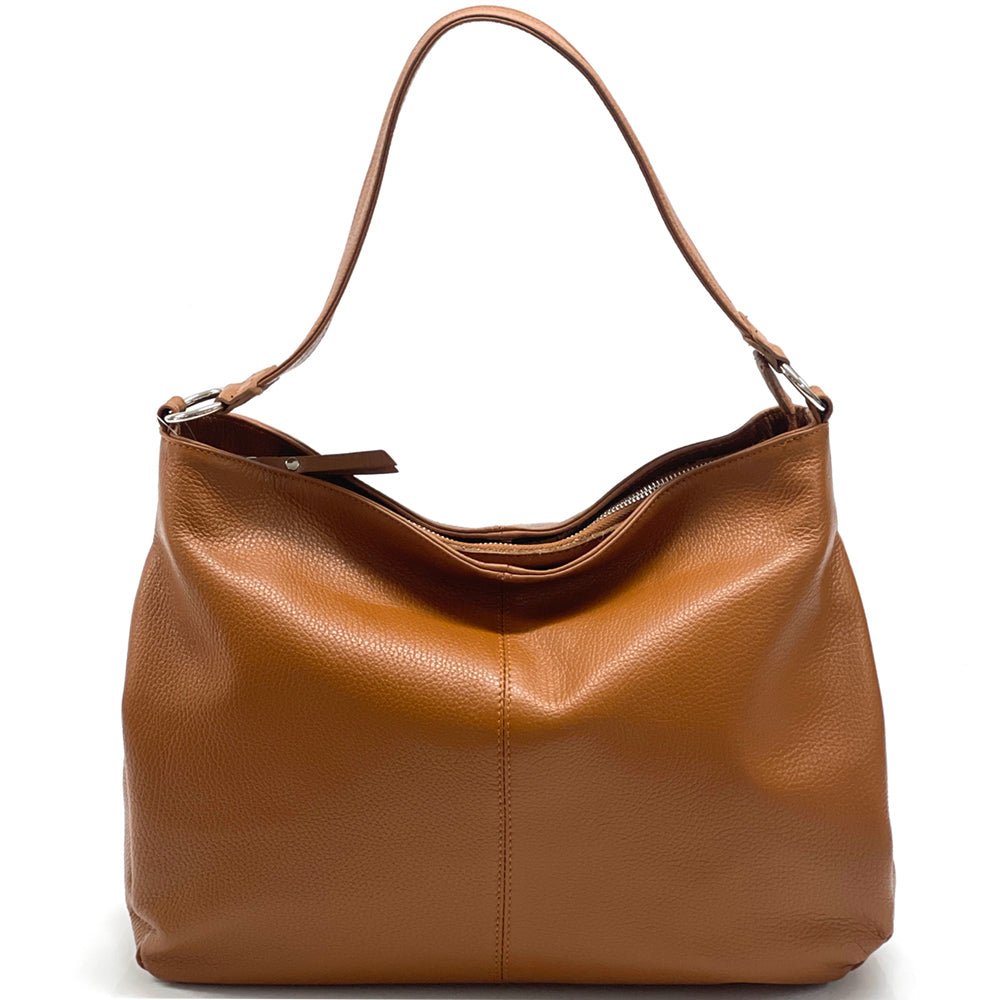 Concetta Convertible Leather Hobo: Tan Italian Calfskin - Leather Italiano