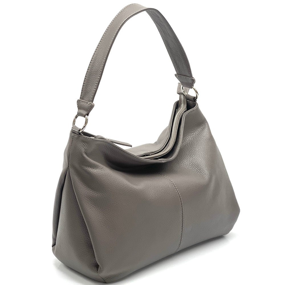 Concetta Convertible Leather Hobo: Tan Italian Calfskin - Leather Italiano