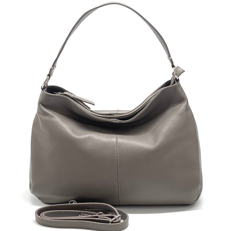 Concetta Convertible Leather Hobo: Tan Italian Calfskin - Leather Italiano