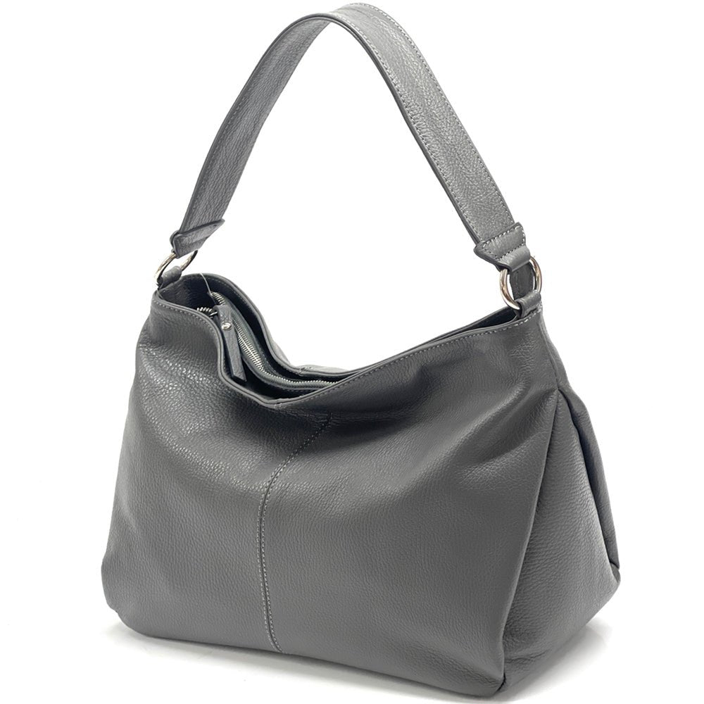 Concetta Convertible Leather Hobo: Tan Italian Calfskin - Leather Italiano