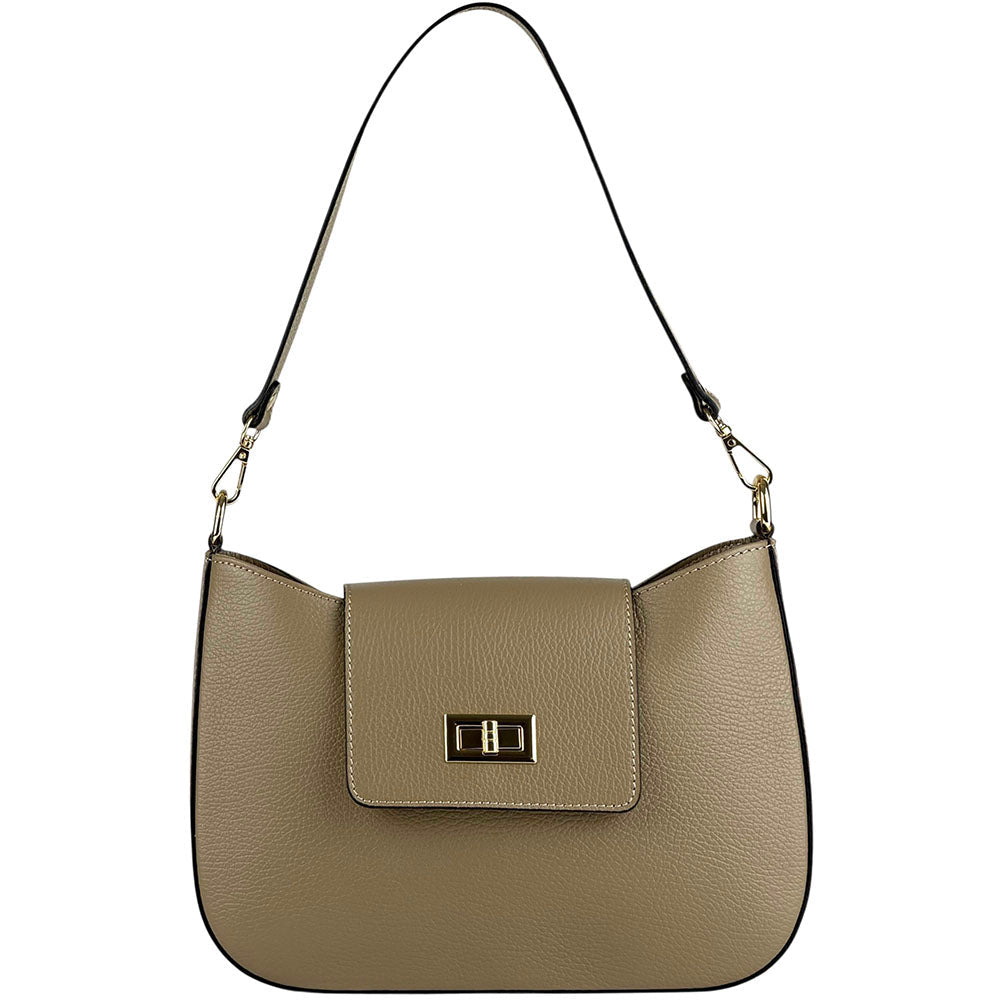 Costanza Structured Leather Shoulder Bag - Leather Italiano