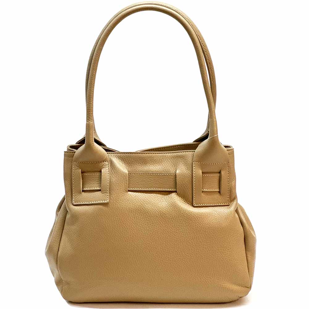 Daria Italian Leather Shoulder Bag – Soft - Grain Elegance with Sculptural Knot - Leather Italiano