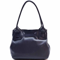 Daria Italian Leather Shoulder Bag – Soft - Grain Elegance with Sculptural Knot - Leather Italiano