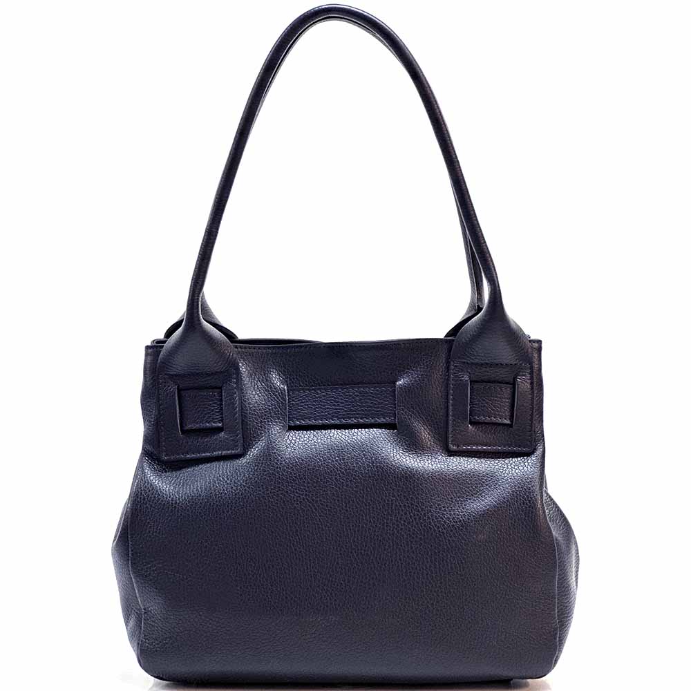 Daria Italian Leather Shoulder Bag – Soft - Grain Elegance with Sculptural Knot - Leather Italiano