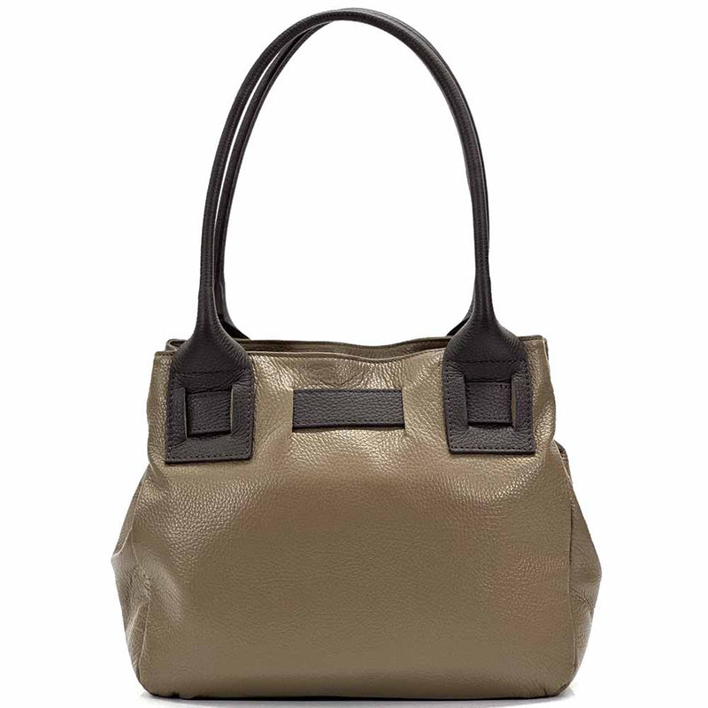 Daria Italian Leather Shoulder Bag – Soft - Grain Elegance with Sculptural Knot - Leather Italiano