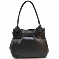 Daria Italian Leather Shoulder Bag – Soft - Grain Elegance with Sculptural Knot - Leather Italiano