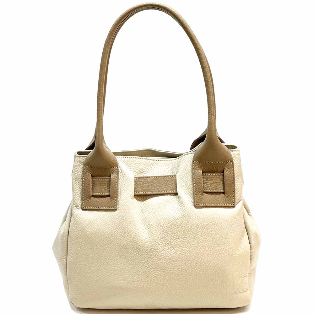 Daria Italian Leather Shoulder Bag – Soft - Grain Elegance with Sculptural Knot - Leather Italiano
