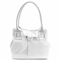 Daria Italian Leather Shoulder Bag – Soft - Grain Elegance with Sculptural Knot - Leather Italiano