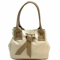 Daria Italian Leather Shoulder Bag – Soft - Grain Elegance with Sculptural Knot - Leather Italiano