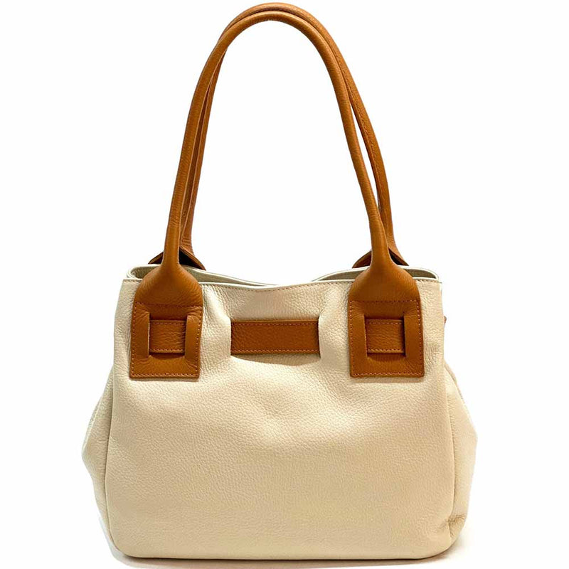Daria Italian Leather Shoulder Bag – Soft - Grain Elegance with Sculptural Knot - Leather Italiano