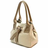 Daria Italian Leather Shoulder Bag – Soft - Grain Elegance with Sculptural Knot - Leather Italiano