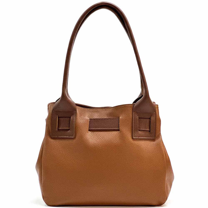 Daria Italian Leather Shoulder Bag – Soft - Grain Elegance with Sculptural Knot - Leather Italiano