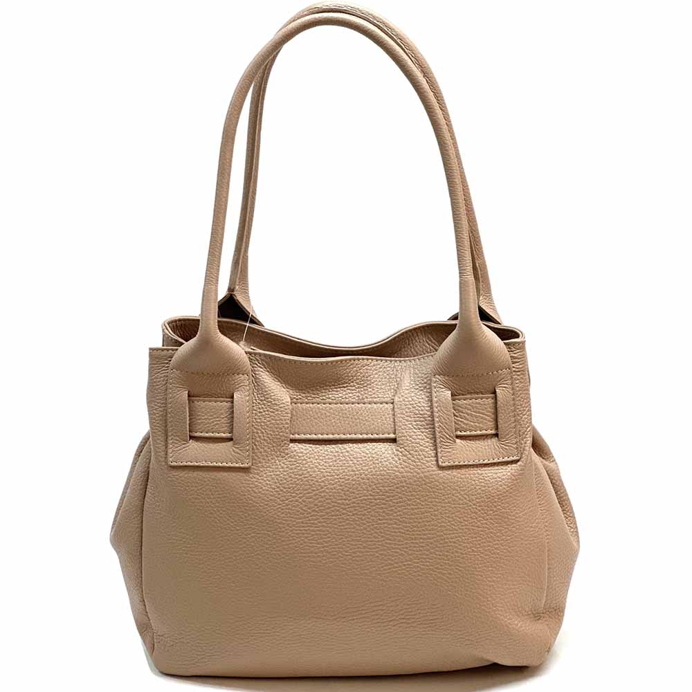 Daria Italian Leather Shoulder Bag – Soft - Grain Elegance with Sculptural Knot - Leather Italiano