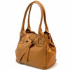 Daria Italian Leather Shoulder Bag – Soft - Grain Elegance with Sculptural Knot - Leather Italiano