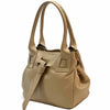 Daria Italian Leather Shoulder Bag – Soft - Grain Elegance with Sculptural Knot - Leather Italiano