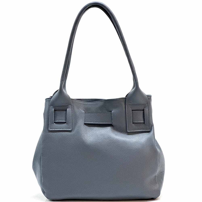 Daria Italian Leather Shoulder Bag – Soft - Grain Elegance with Sculptural Knot - Leather Italiano