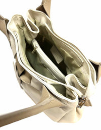 Daria Italian Leather Shoulder Bag – Soft - Grain Elegance with Sculptural Knot - Leather Italiano