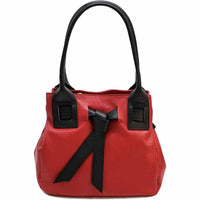 Daria Italian Leather Shoulder Bag – Soft - Grain Elegance with Sculptural Knot - Leather Italiano