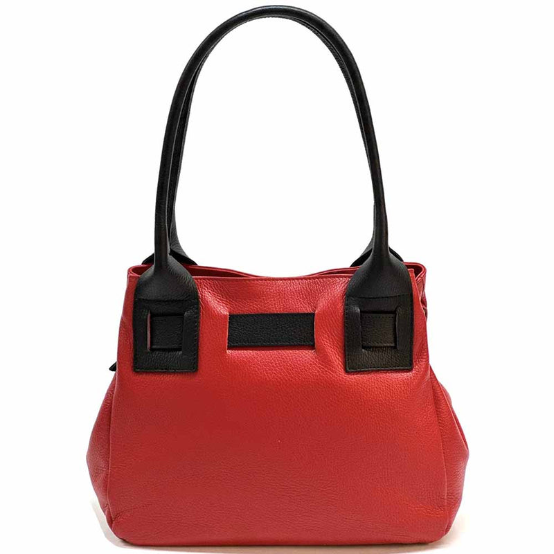 Daria Italian Leather Shoulder Bag – Soft - Grain Elegance with Sculptural Knot - Leather Italiano