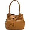 Daria Italian Leather Shoulder Bag – Soft - Grain Elegance with Sculptural Knot - Leather Italiano
