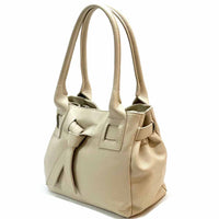 Daria Italian Leather Shoulder Bag – Soft - Grain Elegance with Sculptural Knot - Leather Italiano