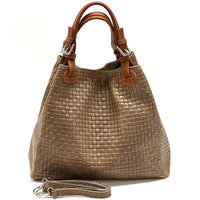 Debora Leather Hobo Bag: Italian Calfskin & Adjustable Handles - Leather Italiano