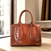 Diletta Compact Italian Leather Satchel Bag - Leather Italiano
