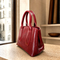Diletta Compact Italian Leather Satchel Bag - Leather Italiano
