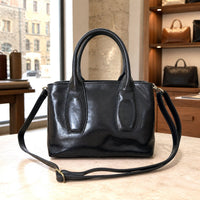 Diletta Compact Italian Leather Satchel Bag - Leather Italiano