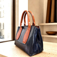 Diletta Compact Italian Leather Satchel Bag - Leather Italiano