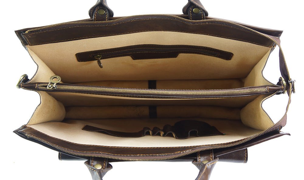 Donato leather Briefcase - Leather Italiano