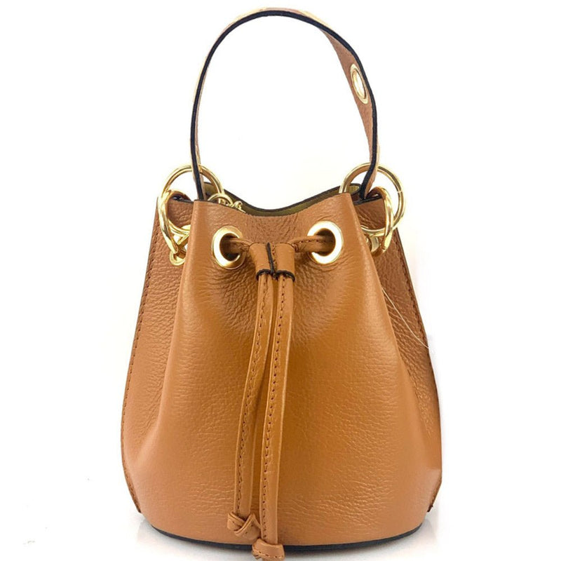 Eileen Leather Bucket Bag: A Burst of Color for Everyday Adventures - Leather Italiano