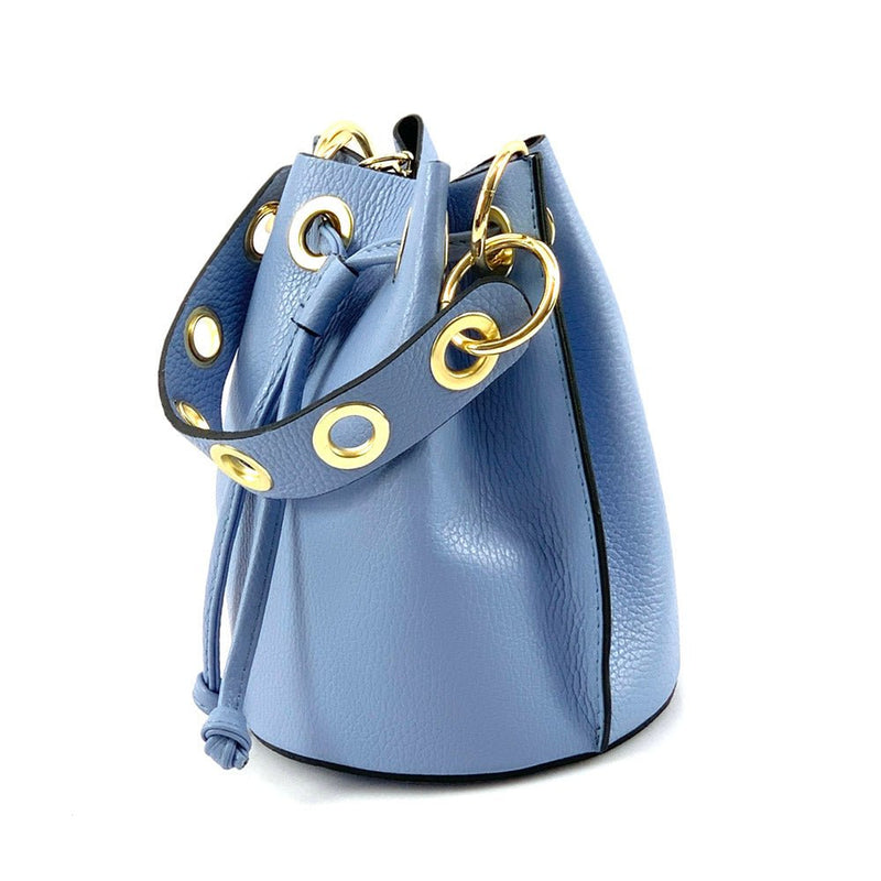 Eileen Leather Bucket Bag: A Burst of Color for Everyday Adventures - Leather Italiano