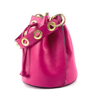 Eileen Leather Bucket Bag: A Burst of Color for Everyday Adventures - Leather Italiano