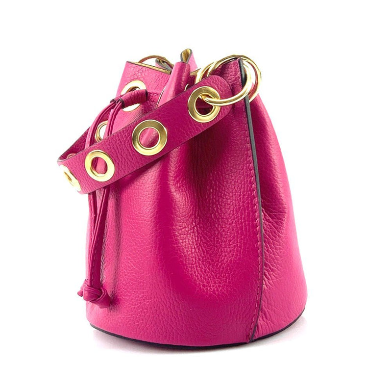 Eileen Leather Bucket Bag: A Burst of Color for Everyday Adventures - Leather Italiano
