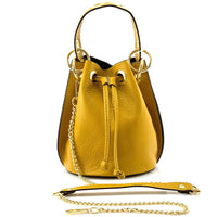 Eileen Leather Bucket Bag: A Burst of Color for Everyday Adventures - Leather Italiano