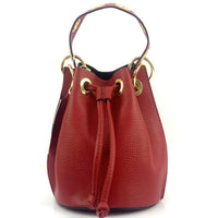 Eileen Leather Bucket Bag: A Burst of Color for Everyday Adventures - Leather Italiano