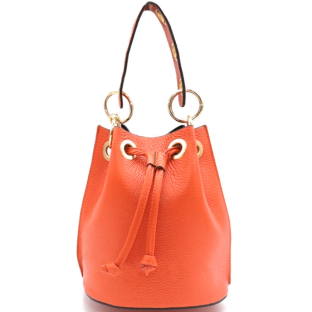 Eileen Leather Bucket Bag: A Burst of Color for Everyday Adventures - Leather Italiano