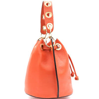 Eileen Leather Bucket Bag: A Burst of Color for Everyday Adventures - Leather Italiano