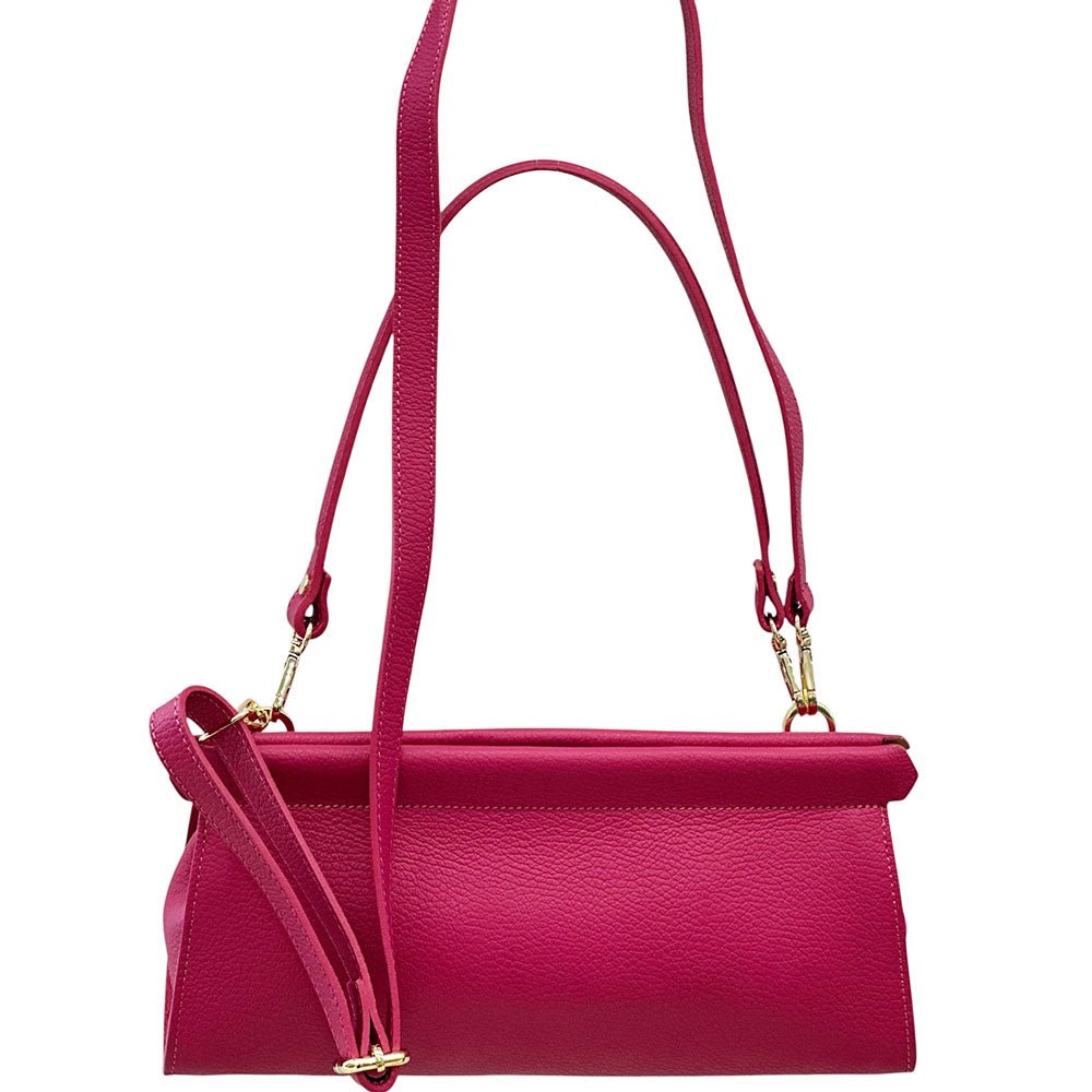 Eliora Italian Cow Leather Convertible Baguette Bag - Leather Italiano