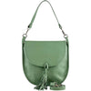 Elisa Italian Calfskin Leather Shoulder Bag – Elegant Tassel Detail & Versatile Strap - Leather Italiano