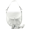 Elisa Italian Calfskin Leather Shoulder Bag – Elegant Tassel Detail & Versatile Strap - Leather Italiano