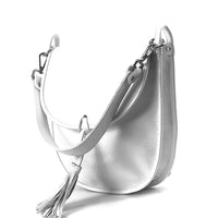 Elisa Italian Calfskin Leather Shoulder Bag – Elegant Tassel Detail & Versatile Strap - Leather Italiano