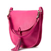 Elisa Italian Calfskin Leather Shoulder Bag – Elegant Tassel Detail & Versatile Strap - Leather Italiano