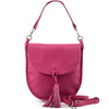 Elisa Italian Calfskin Leather Shoulder Bag – Elegant Tassel Detail & Versatile Strap - Leather Italiano