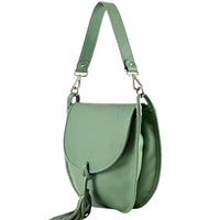 Elisa Italian Calfskin Leather Shoulder Bag – Elegant Tassel Detail & Versatile Strap - Leather Italiano