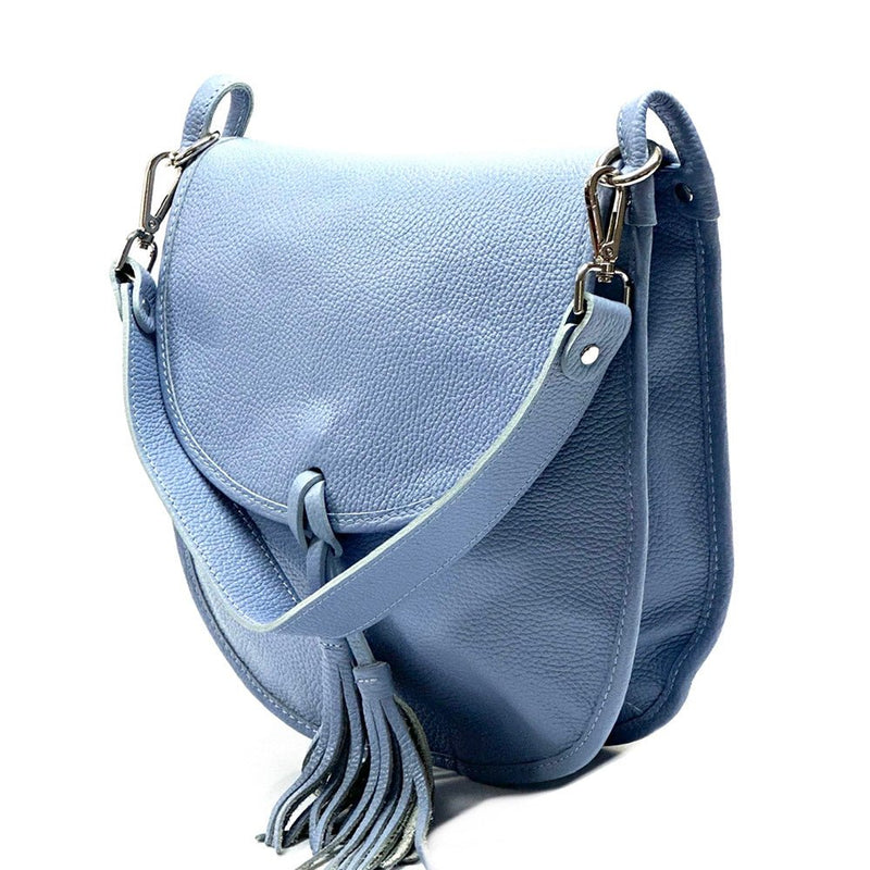 Elisa Italian Calfskin Leather Shoulder Bag – Elegant Tassel Detail & Versatile Strap - Leather Italiano