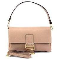 Elisabetta Calfskin Leather Shoulder Bag: Spacious - Leather Italiano